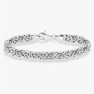 Miabella Italian 925 Sterling Silver Byzantine Bracelet,Handmade in Italy